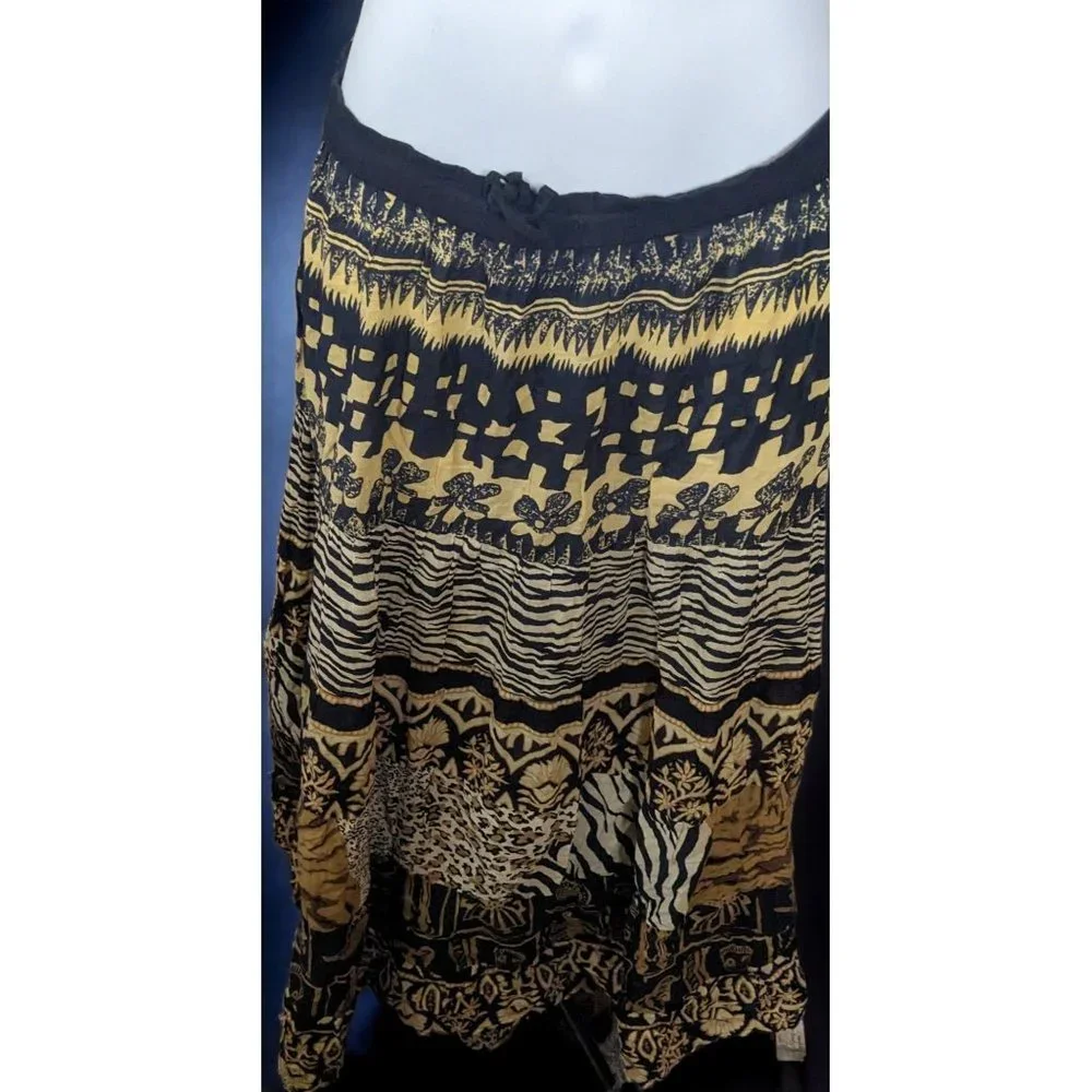Vintage White Stag Animal Print Maxi Skirt
